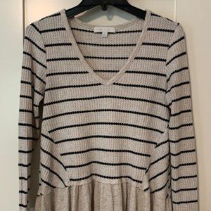 Anthropologie Striped Knit Long Sleeve Top